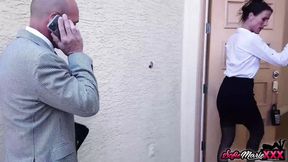 Real Estate Seduction: Sofie Marie rides pole and shows off big tits