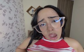 Horny Cheerleader Plays with Her Tits