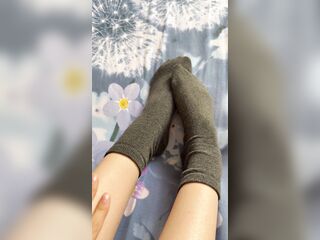 Caresses of my long legs in grey socks