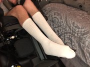 Quadriplegic Feet Shaking In White Socks