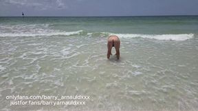 Naked on a public beach!
