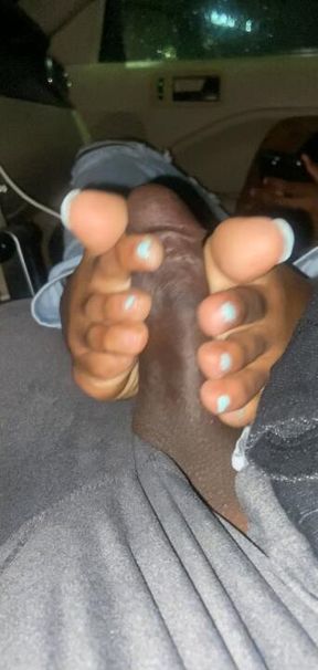 Brown skin college footjob