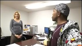 Adorable blonde supermodel Darryl Hanah is testing new black worker