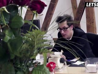 Vday Office Affair Secretary Teases Boss to Cum on Bazookas - LETSDOEIT