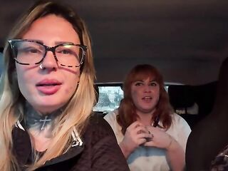 We called a homeless woman from beneath the overpass! To have some hawt sex with us in the car! The wench with the huge boobs and pink cunt wanted to cum a lot.