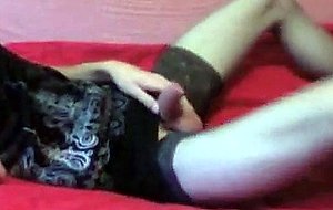 Teen cd strokes his cock until he cums