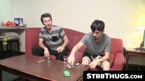 Str8Thugs.com - Two young straighties' mutual cum competition masturbation fest