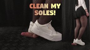 Using your Cock and Balls to Clean My Soles in White Puma Sneakers (Double Close Version) - TamyStarly - Cock Balls Crush Trample, Shoejob, CBT, Trampling, Bootjob, Stomping