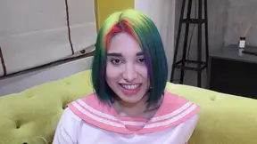 Roxy, 18yo slut, fucks stranger POV & blows him