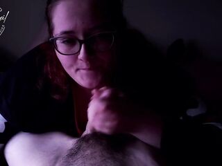 Draining Dad&#039;s dick and showing it off