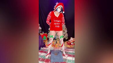 Step Mom Pees by the Christmas Tree