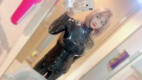 Sissy Nami latex anal slave