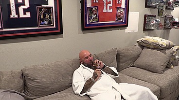 Jason Collins BJ while smoking a cigar in my robe with Jim Love!