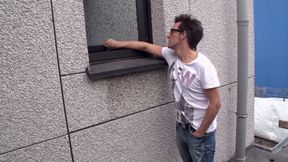 Big ass brunette gets pleasured in her ass in the bathroom