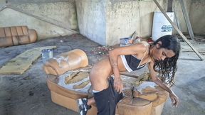 Giving Her Ass on the Abandoned Slab