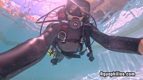 Aquaphilias- Dakota Marr- Advanced Underwater Scuba Lessons in Tight Sexy Catsuit Pool Breath Play Fetish Training