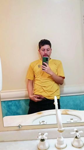 Showing off in the church bathroom