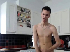 Skinny Smooth Boy Jerks Off