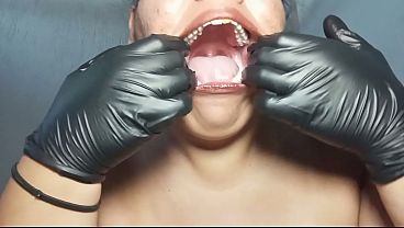 Latex Gloves Mouth Play