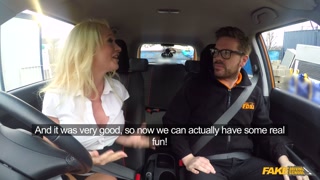 Hot Blonde from FINLAND enjoys Sex with Driving Instructor on First Lesson - Fake Driving School
