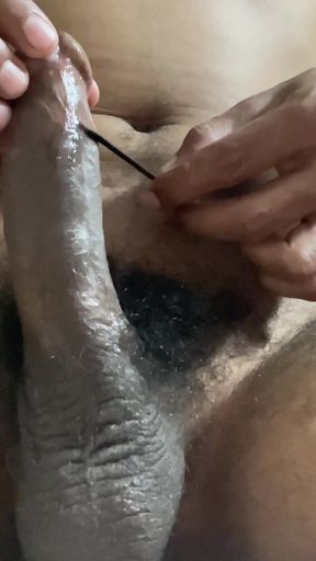 Spectacular moment from "Shemale Dick piercing and massage"