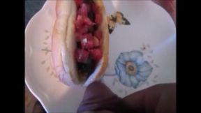 Sucking Dick &amp; Shooting Cum On Hotdog Then Eatting It All