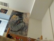 Anal Stretching with Glass Dildo leads to Intense Orgasm with Huge Cumshot