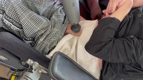 Caregiver Helps Quadriplegic Climax In Wheelchair