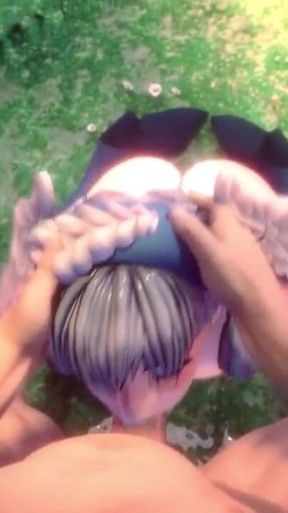 Melia Xenoblade Gets Her Face Fucked and Ends with a Mouthful of Cum POV