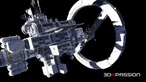 Zero-G temptation  A futanari Kaelen plays with a brunette on a space orbital station