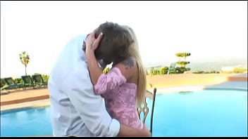 Slut babe is trying to excite and fuck the owner of a villa in California