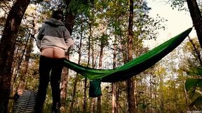 Outdoors Buttcrack: Sage Eldritch Taking Down Her Hammock