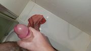 My first CUM PISS! Dirty talk, male moans and used dirty stepmom panties to pee and cum all over!