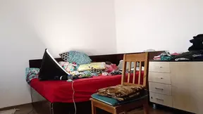 Sexy wife having fun in bedroom with roses  Sexy naked wife preparing food in the kitchen