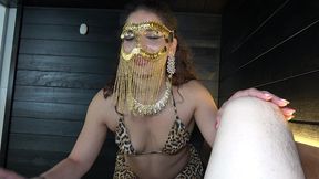 sauna time with my perfect ass arab stepsister behind a golden veil