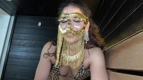 sauna time with my perfect ass arab stepsister behind a golden veil