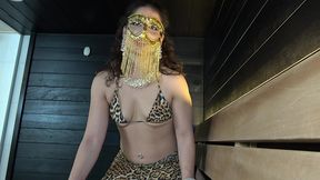 sauna time with my perfect ass arab stepsister behind a golden veil