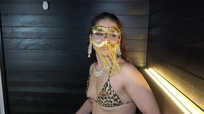 sauna time with my perfect ass arab stepsister behind a golden veil