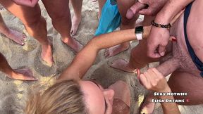 baisee par trois voyeurs et bukkake sur la plage : 21 ejacs voici pour ce ...