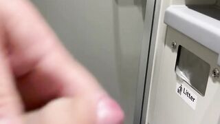 Risky train WC wank with door unlocked. What happens next is into full vid into fan club :)