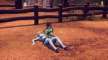 Futa Dark Elf vs Petite Goblin Girl on the farm. [GAME: Breeders of the Nephelym]