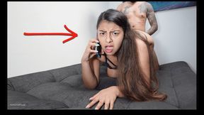 Cheating Wife Talks to Her Husband While Being Anally Fucked
