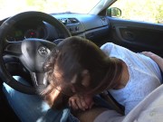 QUICK BLOWJOB IN CAR ON THE ROAD - Amateur AnnaForia