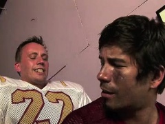 Athletic hunks take a break from football and enjoy hardcore anal sex