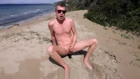 Anal orgasm on the beach