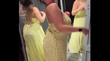 Try on Haul - Chubby Latina Dani Valentina strips down in dressing room