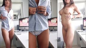 coucou, viens decouvrir ma video en secretaire coquine derriere mon bureau ...