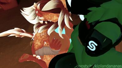 Protogen Dragoness Dripping Heat VRchat Yiff Big Dick Handjob Pussy Licking