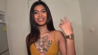 Thai prostitute with braces is getting banged by a BWC