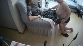 Stepmom jerks me off and my cock sucks